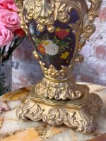 Luxuriöse Deko-Vase mit handgemalten Blumenmotiven – Zweites Kaiserreich (Neobarock) Stil, (5424) – Bild 7