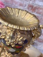 Luxuriöse Deko-Vase mit handgemalten Blumenmotiven – Zweites Kaiserreich (Neobarock) Stil, (5424) – Bild 8