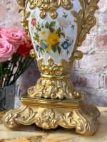 Luxuriöse Deko-Vase mit handgemalten Blumenmotiven – Zweites Kaiserreich (Neobarock) Stil, (5424) – Bild 10