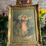 Glezna zelta krāsas rāmī, vidēji maza izmēra (3894)