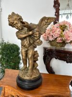 Putto ar Gulbi — Spārnota Bērna Figūra, Skaistais laikmets, Francija, ap 1890–1910 (4672) - Image 2