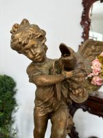 Putto ar Gulbi — Spārnota Bērna Figūra, Skaistais laikmets, Francija, ap 1890–1910 (4672) - Image 5