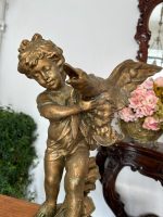 Putto ar Gulbi — Spārnota Bērna Figūra, Skaistais laikmets, Francija, ap 1890–1910 (4672) - Image 7