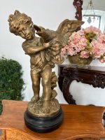 Putto ar Gulbi — Spārnota Bērna Figūra, Skaistais laikmets, Francija, ap 1890–1910 (4672) - Image 3