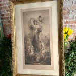 large antique allegorical print morgen by hans zatzka in gold frame