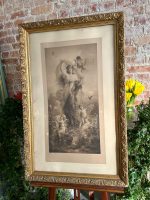 large antique allegorical print morgen by hans zatzka in gold frame