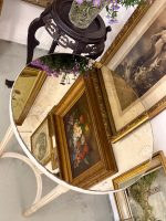Hvit, trebord med tonet glassplate, mellomstor, middels lett (6158) - Bilde 2