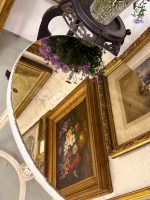 Hvit, trebord med tonet glassplate, mellomstor, middels lett (6158) - Bilde 3