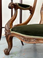 Jūgendstila krēsls ar zemu sēdvietu un roku balstiem — Art Nouveau ar Neorokoko ietekmi, Francija, ap 1900.–1910. g. (5117) - Image 6