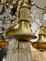 Antique Brass and Crystal Chandelier in Louis XVI Style (5991) - Image 11