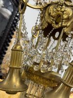 Antique Brass and Crystal Chandelier in Louis XVI Style (5991) - Image 9