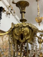 Antique Brass and Crystal Chandelier in Louis XVI Style (5991) - Image 13