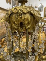 Antique Brass and Crystal Chandelier in Louis XVI Style (5991) - Image 12