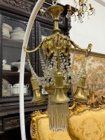 Antique Brass and Crystal Chandelier in Louis XVI Style (5991) - Image 3