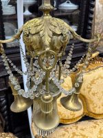 Antique Brass and Crystal Chandelier in Louis XVI Style (5991) - Image 6