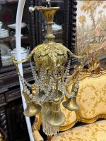 Antique Brass and Crystal Chandelier in Louis XVI Style (5991) - Image 4