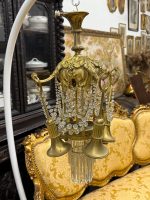 Antique Brass and Crystal Chandelier in Louis XVI Style (5991) - Image 2