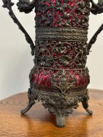 Stikla Vāze, Greznā, Smalki Detalizētā Metāla Turētājā, Vidēja Izmēra (5079) - Image 4