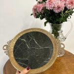 gilt bronze marble tray