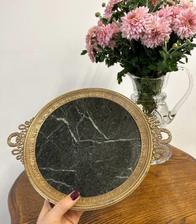 Antik marmor bakke med forgyldte bronzedetaljer – Louis XVI stil (5115)