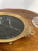 Antīka marmora paplāte ar zeltītas bronzas elementiem — Luija XVI stilā (gilt bronze marble tray) (5115) - Image 5