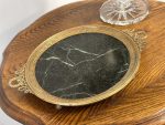 Antīka marmora paplāte ar zeltītas bronzas elementiem — Luija XVI stilā (gilt bronze marble tray) (5115) - Image 6