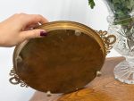 Antīka marmora paplāte ar zeltītas bronzas elementiem — Luija XVI stilā (gilt bronze marble tray) (5115) - Image 8
