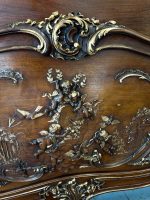 Koka gulta ar eņģeļu kokgriezumiem — Luija XV stilā, Ļoti Smalkiem Kokgriezumiem, Zelta Krāsas Akcentiem (Carved Wood Bed with Cherubs in Louis XV Style) (4008) - Image 32