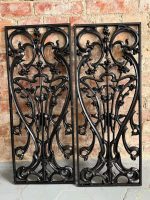 Art Nouveau čuguna balustrādes paneļu pāris — Art Nouveau, Francija/Beļģija, view 2