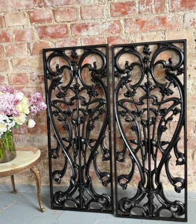 Art Nouveau støbejern balustrade paneler - Art Nouveau, Frankrig/Belgien