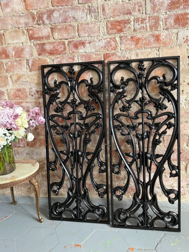 Art Nouveau støbejern balustrade paneler - Art Nouveau, Frankrig/Belgien