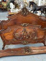Koka gulta ar eņģeļu kokgriezumiem — Luija XV stilā, Ļoti Smalkiem Kokgriezumiem, Zelta Krāsas Akcentiem (Carved Wood Bed with Cherubs in Louis XV Style) (4008) - Image 12