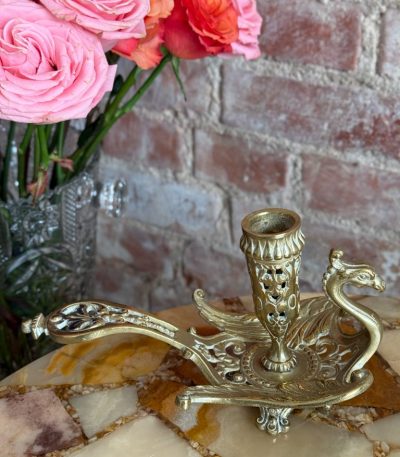 Lille bronzes lysestage til 1 lys (5393)