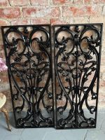 Art Nouveau čuguna balustrādes paneļu pāris — Art Nouveau, Francija/Beļģija, view 3