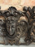 Antique Cast Iron Facade or Fireplace Decor with Female Figure — Late 19th Century (6751) - Image 4