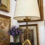 Stor bordlampe med stor skærm, 2 pærer (6169)