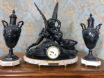 canova antique garniture clock set