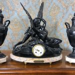 canova antique garniture clock set