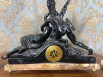 Antīks franču kamīna pulkstenis un vāzes "Amour et Psyche" — Napoleona III stilā (canova antique garniture clock set) (326) - Image 10