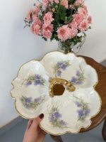 "Limoge" Porcelāna Trauks ar Trīs Nodalījumiem Uzkodām (5037) - Image 2