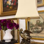 Bordlampe med fugl, 1 pære, mellem størrelse (6078)
