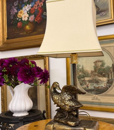 Bordlampe med fugl, 1 pære, mellem størrelse (6078)
