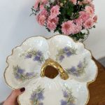 "Limoge" Porcelāna Trauks ar Trīs Nodalījumiem Uzkodām (5037)
