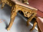 Gold Coffee Table with Marble Top, Medium Size, Very Heavy (3140) - Image 14
