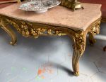 Gold Coffee Table with Marble Top, Medium Size, Very Heavy (3140) - Image 8