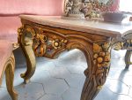 Gold Coffee Table with Marble Top, Medium Size, Very Heavy (3140) - Image 9