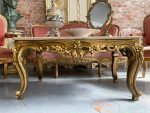Gold Coffee Table with Marble Top, Medium Size, Very Heavy (3140) - Image 4