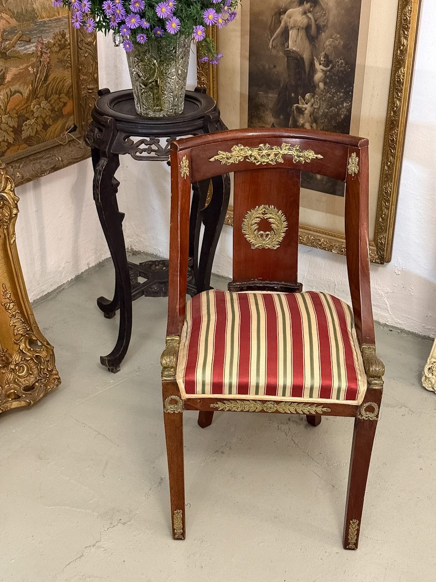 Napoleona Bonaparta Empire (ampīra) stila krēsls ar bronzas detaļām,, neliela izmēra (6120) - Image 1