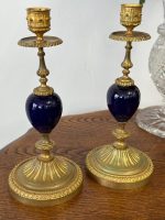 Maza Izmēra Franču Luija XVI stila Svečturu Pāris ar Porcelāna Detalizāciju, Viena Svecei, Viegli Pēc Svara (5168) - Image 7