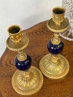 Maza Izmēra Franču Luija XVI stila Svečturu Pāris ar Porcelāna Detalizāciju, Viena Svecei, Viegli Pēc Svara (5168) - Image 9
